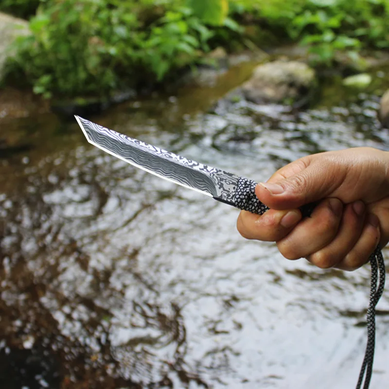 Folding Knife Hunting Survival Camping Pocket Portable Pattern Outdoor Tactical Hot Damascus Bind Rope Knives | Инструменты