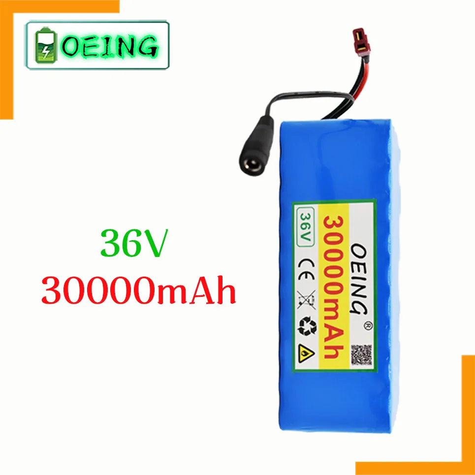

Аккумулятор высокой емкости 36 В, 10S4P, 30 А · ч, 500 Вт, 42 в, 18650, литиевый аккумулятор 30000 мА · ч, электрический велосипед, скутер с разъемом BMS XT60