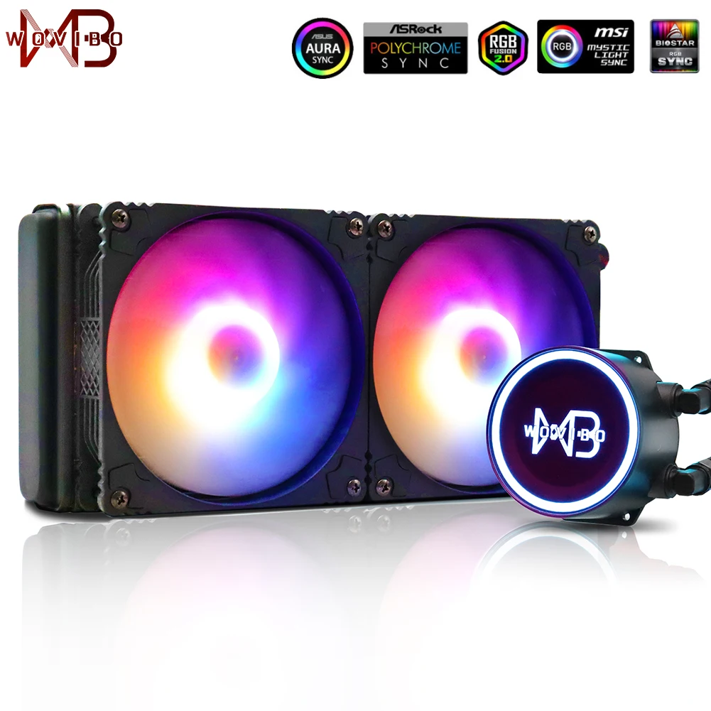 Водяное охлаждение Процессор кулер 120 мм 240 компьютер жидкости Ventilador RGB ARGB