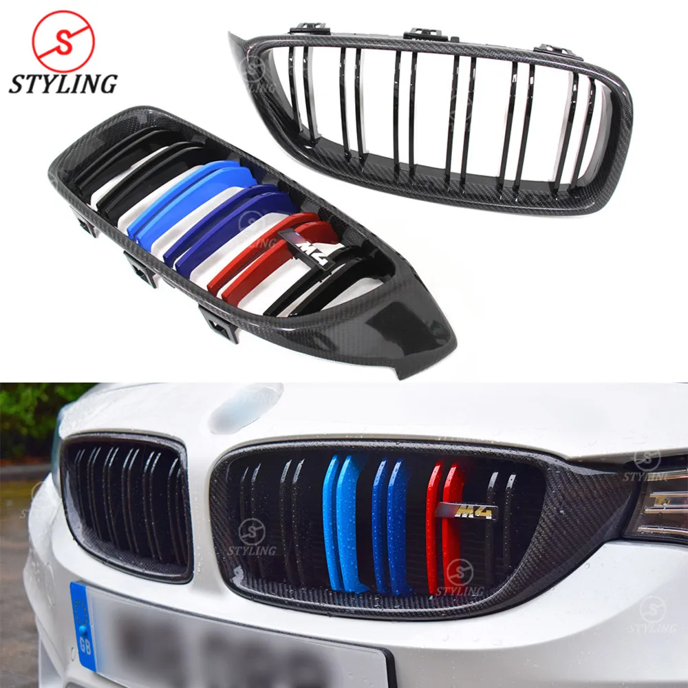 УГЛЕРОДНЫЙ гриль M3 M4 для BMW F32 F33 F36 F80 F82 F83 пластиковый передний бампер решетка губ