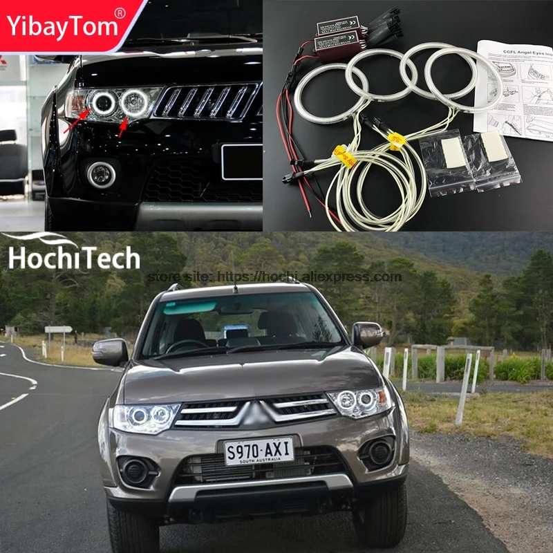Отличный комплект YibayTom CCFL с ангельскими глазами, ультраяркое освещение фар для Mitsubishi Challenger Montero Sport 2008-2016