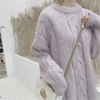 Korean Version of Very Fairy Sweater Women s Thickened Pullover Loose Lazy Wind 2020 New Soft Milk Blue Autumn and Winter Thick