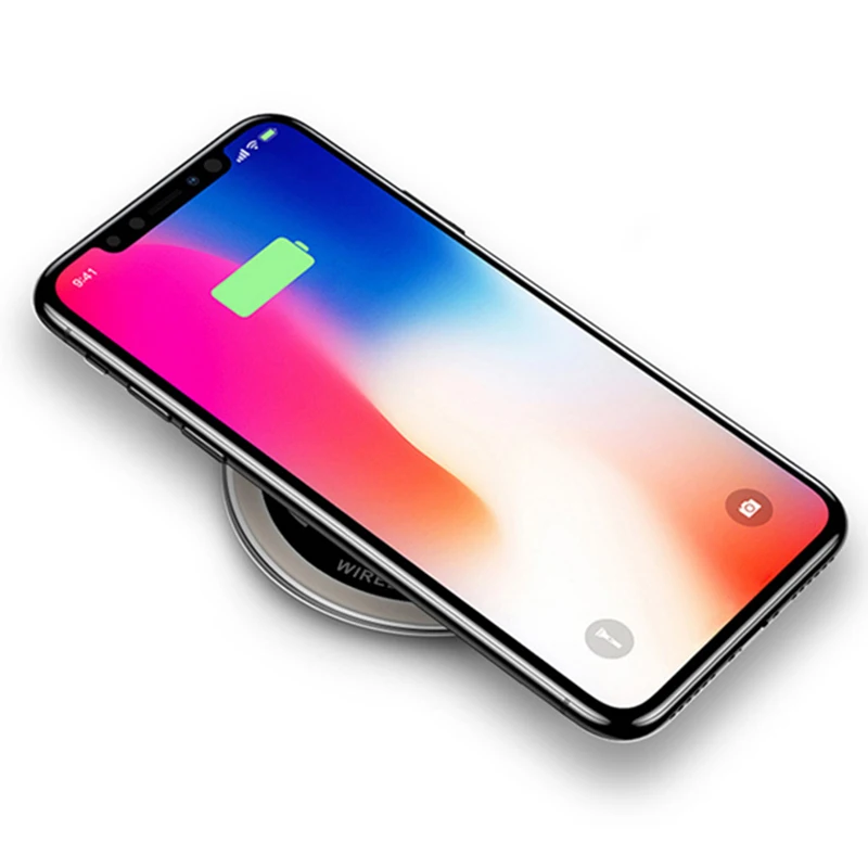 Настольное встроенное Беспроводное зарядное устройство Qi для Iphone 8 X Samsung S6 Edge Plus