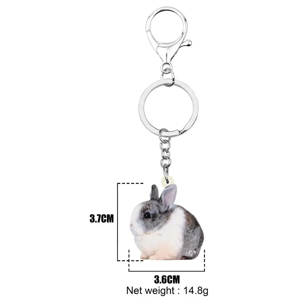 Newei Acrylic Gray Easter Hare Rabbit Bunny Keychains Pet Animal Keyring Jewelry For Women Kids Festival Gift Bag Car Decoration | Украшения