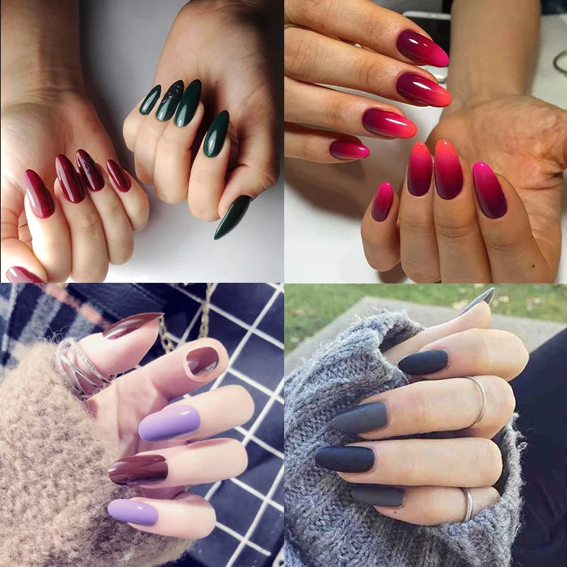 500 шт. Розовые Овальные накладные акриловые Типсы для ногтей УФ-гель полное