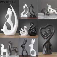 nordic modern creative black and white ceramic crafts ornaments study office desk small decoration home decorations wshyufei