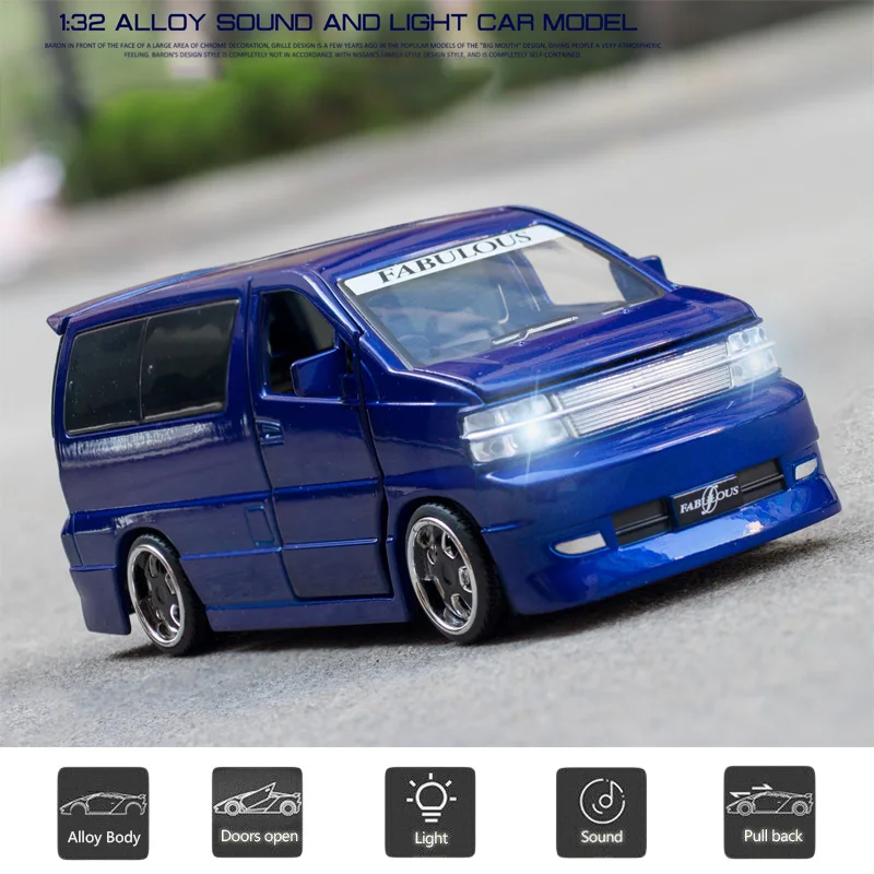 1:32 Nissan Elgrand модель автомобиля сплав автомобиль литая игрушка звук и светильник