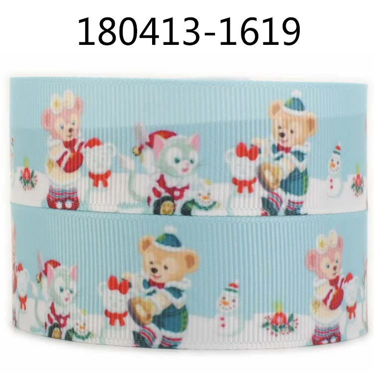 Winsome 16 мм-75 мм 50 ярдов милый медведь мультфильм лента с узором Grosgrain FOE | Дом и сад