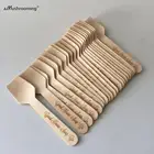 Деревянные Косметические Ложки одноразовые, экологически чистые, устойчивые, под заказ, мини-ложки для скраба сахара, масла, ванны, хлыстов, дегустаторов, 100 шт.