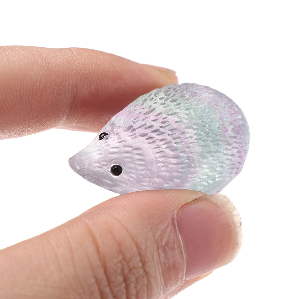 1 шт. Радужный цветной флюорит резной еж кварцевый кристалл исцеляющий ручная