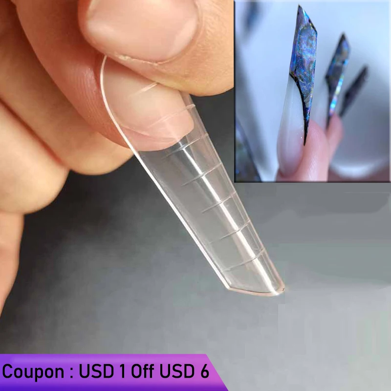 

Upper Forms For Building Poly Nail Gel System UV Acrylic DIY Almonds Dual Forms Tips Art Finger Artificial Nails