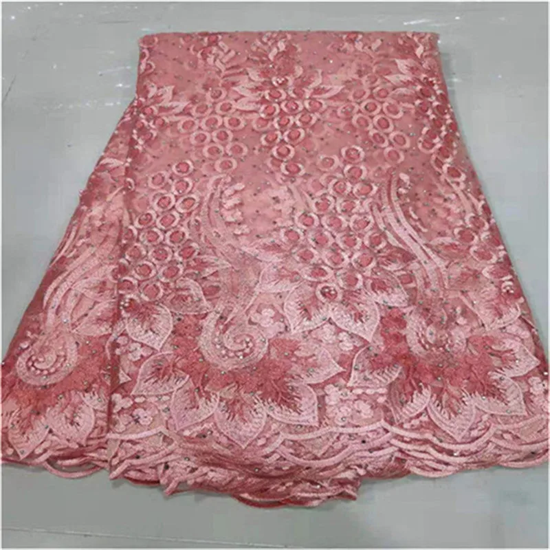 Ярко-синий вышитый сетка фатин кружева ткань 2019 камни Новое дизайнерское