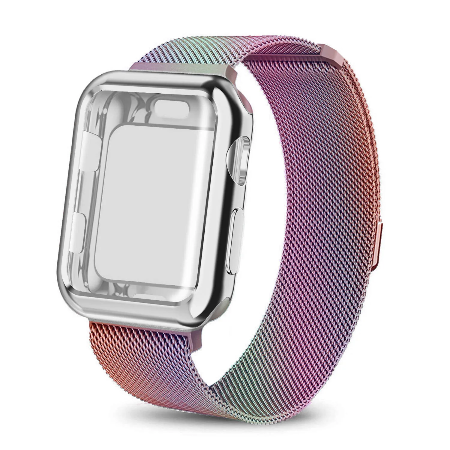 Colorful white Миланская петля, ремешок для часов аpple 44 мм 40 мм 38 мм 42 мм apple watch чехол для наручных часов iwatch серии 4/3/2/1 чехол для часов - Цвет ремешка: Colorful white