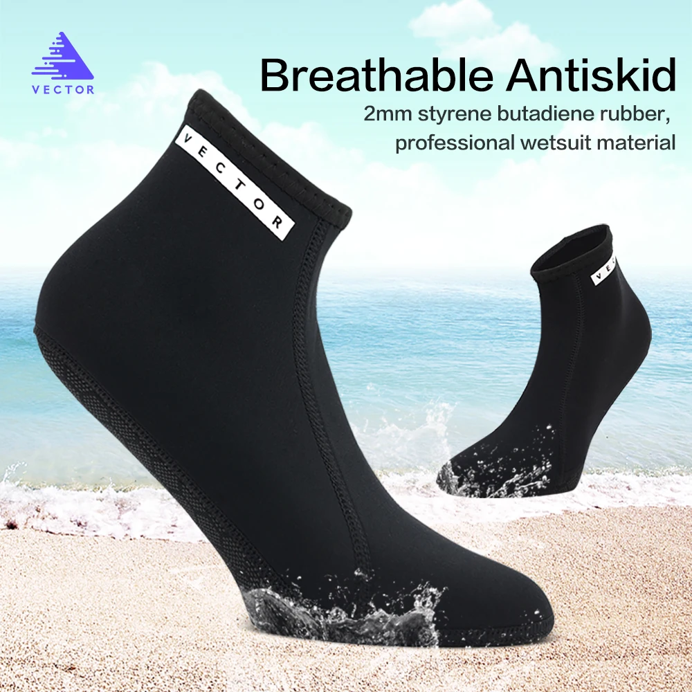 

Vector 2mm Diving Socks Boots Water Shoes Anti Slip Quick dry Beach Warm Wetsuit Shoes Snorkel Surfing Swim Socks for Men Women