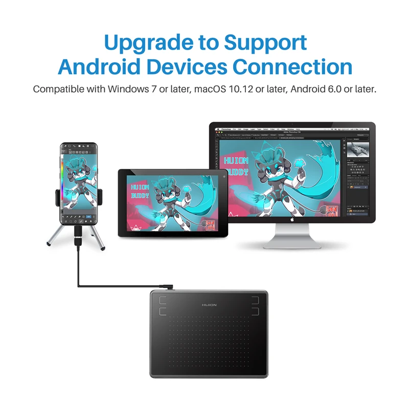 

HUION H430P Graphics Drawing Digital Tablets Signature Pen Tablet OSU Game Tablet with Battery-Free Stylus Pen with Gift