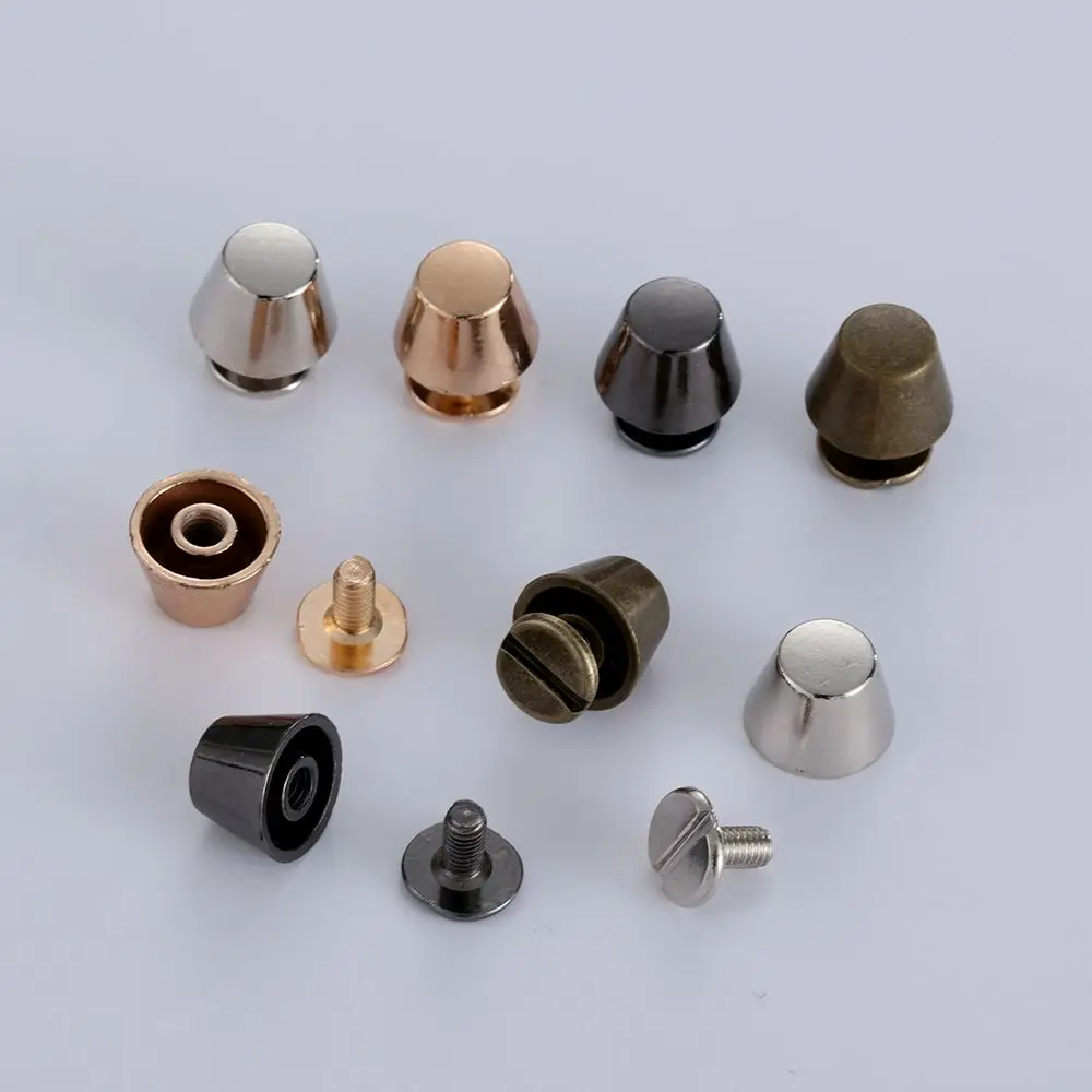 

10Set 10/12mm Strap Rivets Screw Bucket Dome Bolt Flat Head Punk Metal Nail Cloth Button Luggage Leather Craft Clothes/Bag/Shoes