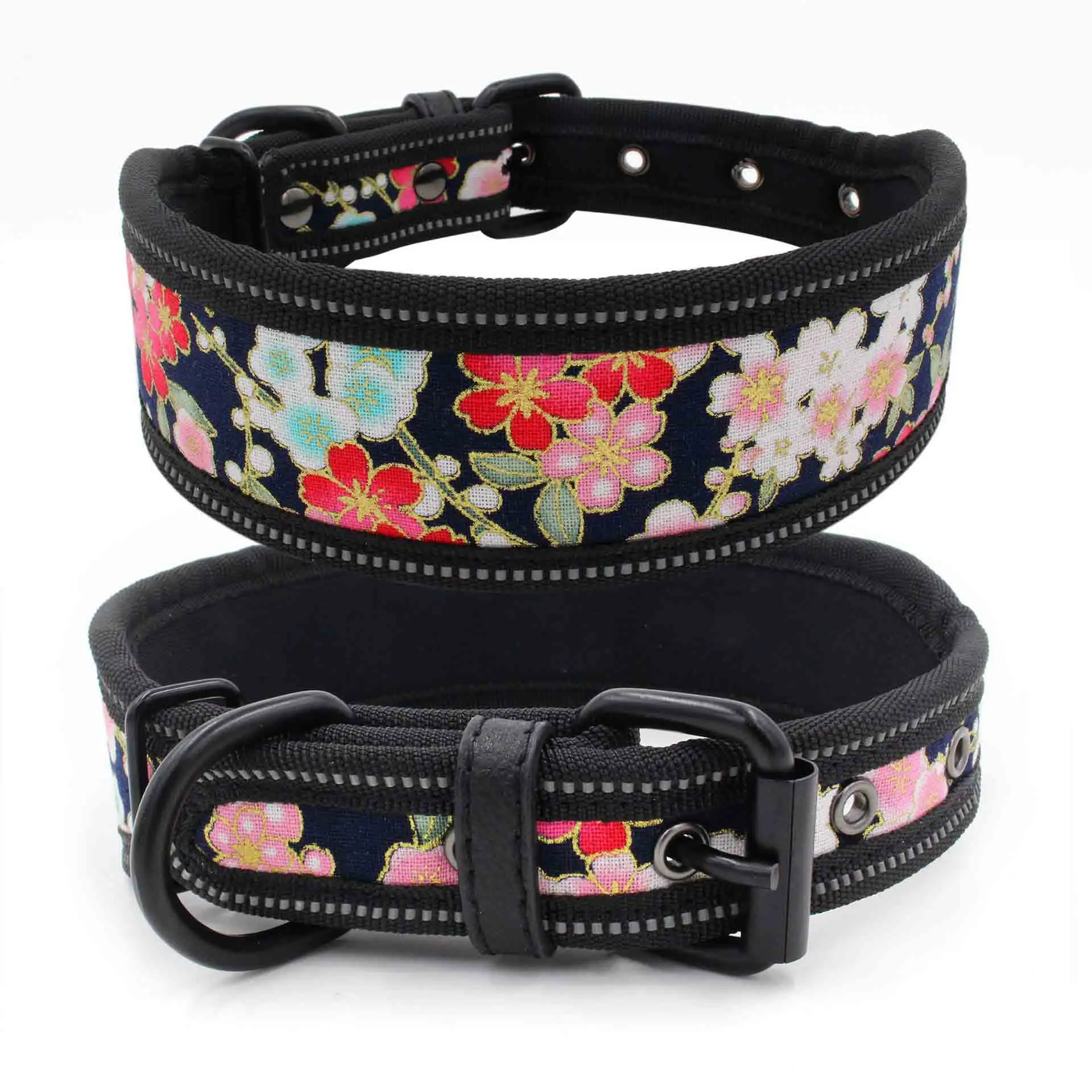 Nylon Dog Collar Reflective Adjustable Pet Collars for Medium Large Dogs S M L Size