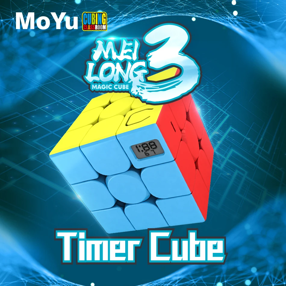 Новый волшебный кубик таймер MoYu meilong 3x3x3 головоломка без наклеек