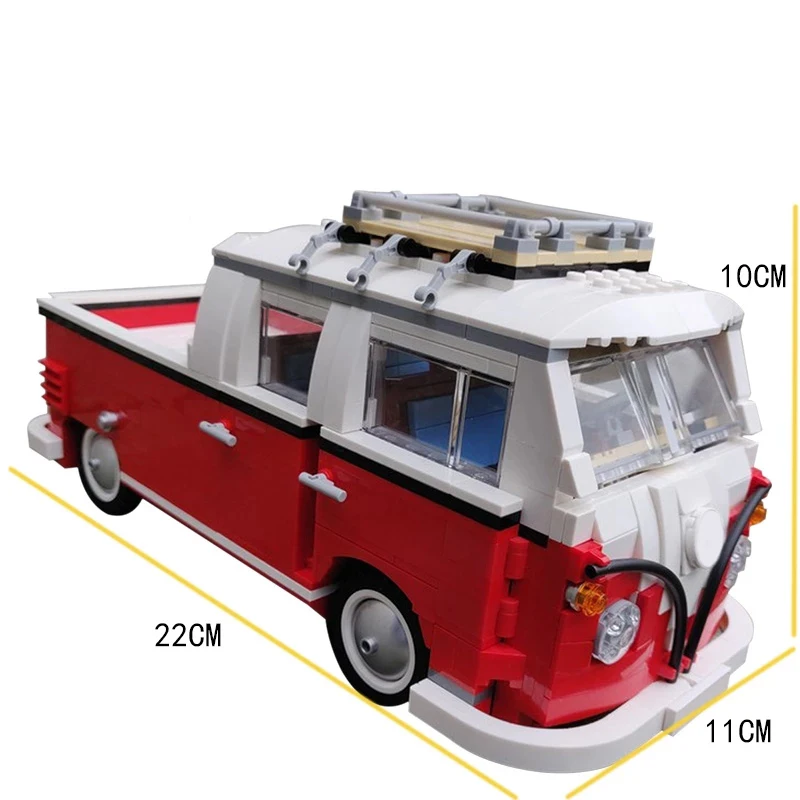 

MOC-23519 Top Selling Car T1 Doka Camper Van Compatible Cargo Tourist Truck Model Building Blocks Vehicles Toys DIY