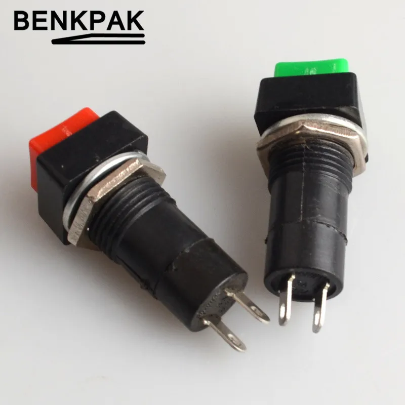 12 мм Мгновенный кнопочный переключатель красного и зеленого цвета с пружинным