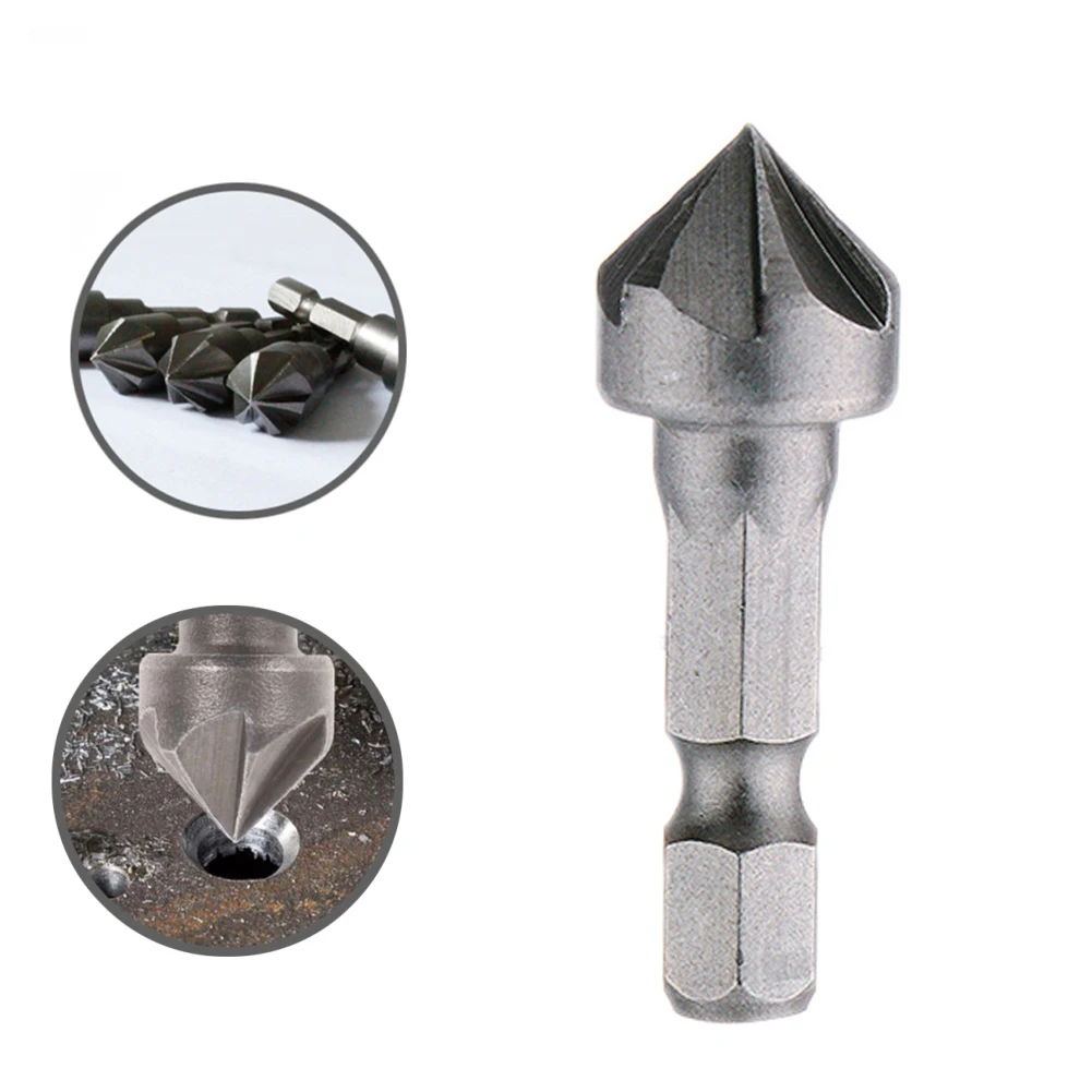 

1PC New Countersink Drill Bit Chamfer 1/4" Hex Shank Carpentry Woodworking 90 Degree Angle Point Bevel Cutting Cutter Remove Bur