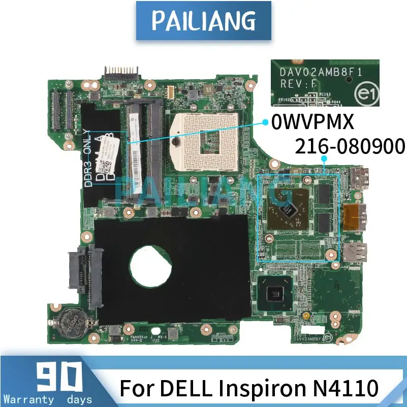 Материнская плата для ноутбука DELL Inspiron N4110 материнская CN-0WVPMX 0WVPMX DAV02AMB8F1 HM67 216-080900 1