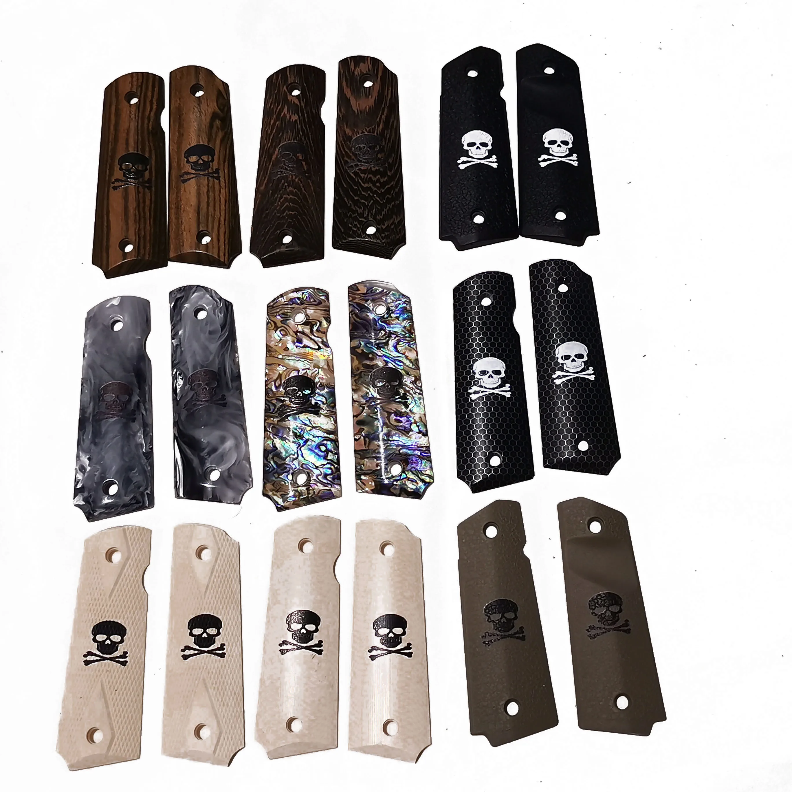 2Pieces Tactics Pistol 1911 Grips High Polished Wood Grips Custom Grips CNC Material 1911 Accessories 2Pieces Tactics Pistol