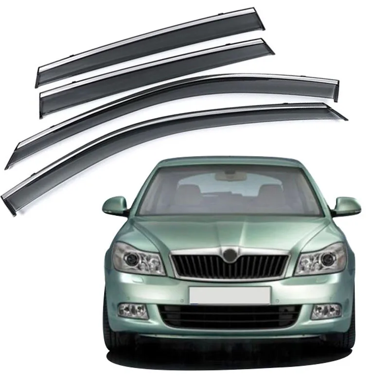 Side Window Deflectors For Skoda Octavia 2007-2011 2012 Car Wind Shields Window Visor Sun Rain Guards Guard Vent Shade Raincoat