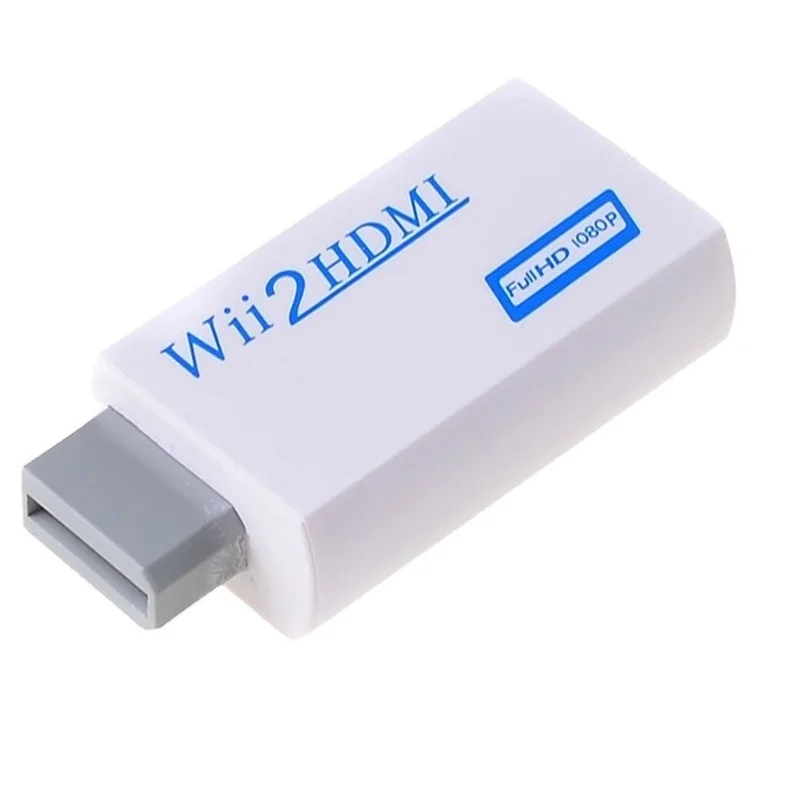 

HDMI-Compatible Full HD 1080 Pcompatible Converter Adapter Wii2HDMI-Compatible Converter 3.5mm Audio for PC HDTV Monitor Display