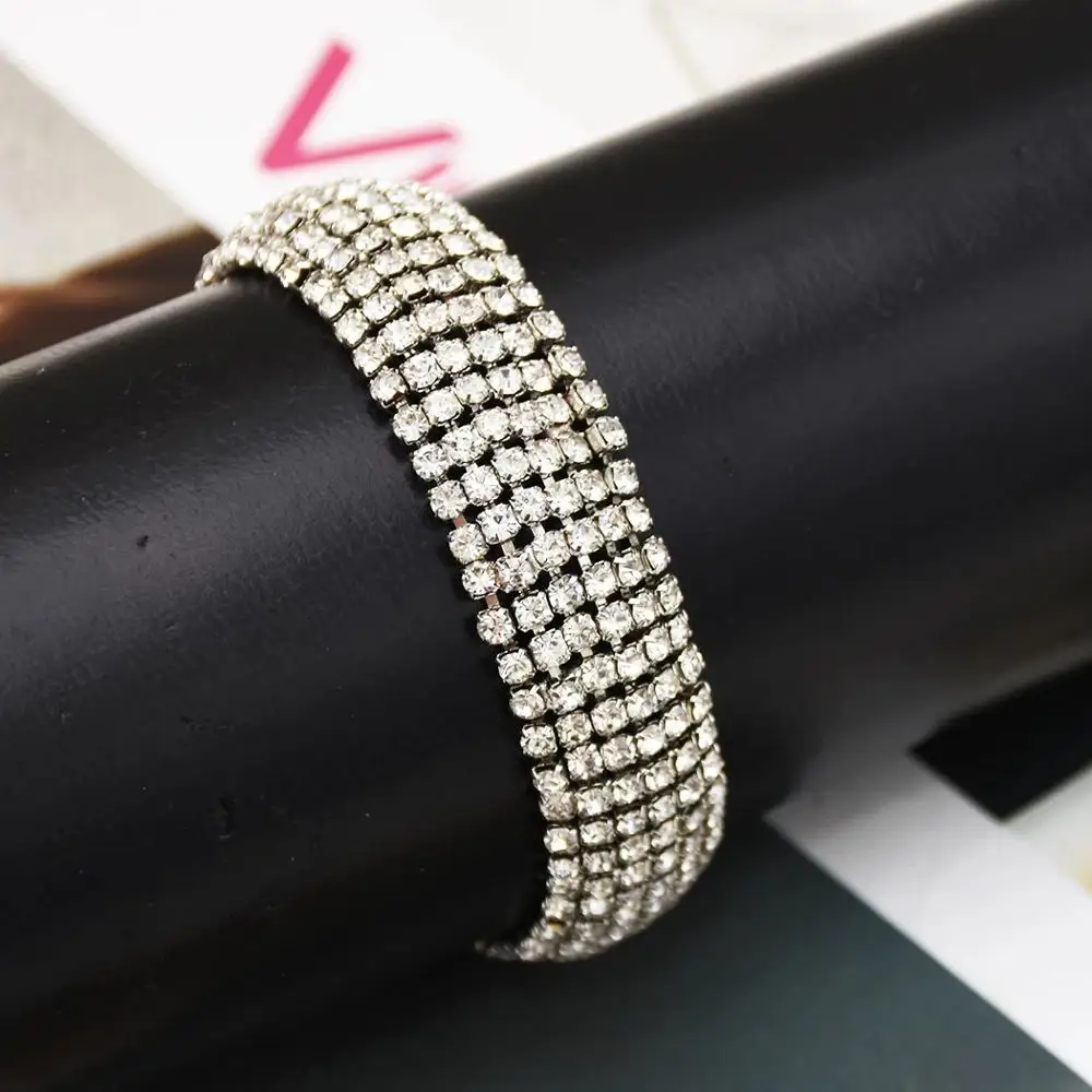 Indian Ethnic Elastic Strand Bracelet Tibetan color Metal Rhinestone Wide Cuff &amp Bangle for Women Vintage boho Turkish | Украшения и