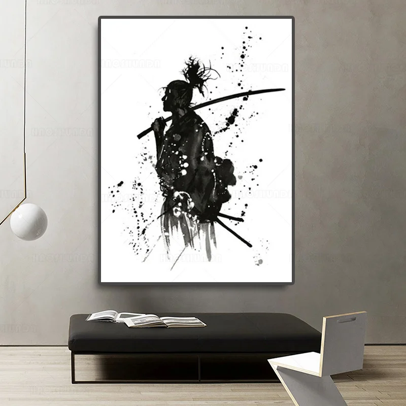 Японская Картина на холсте Ronin современные абстрактные Аниме фигурки плакаты и