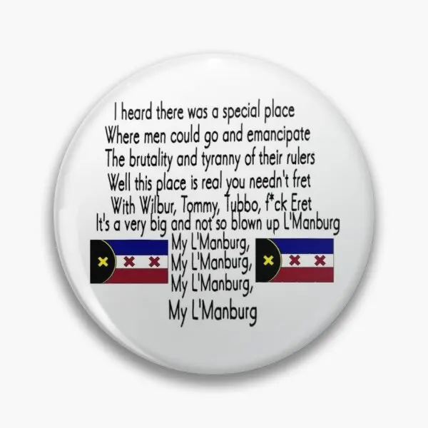 

L'Manburg Anthem Soft Enamel Pin Hat Cartoon Clothes Decor Funny Brooch Lapel Pin Collar Lover Creative Jewelry Fashion Metal