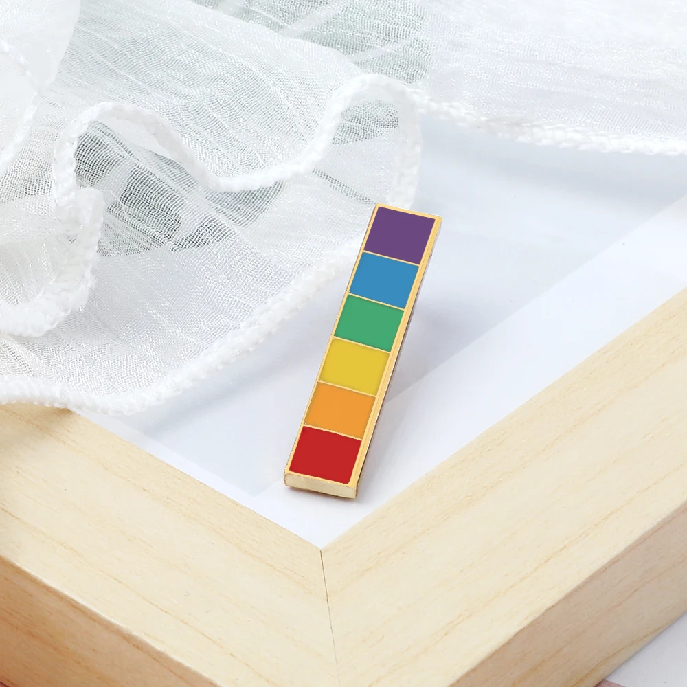 Новое поступление ЛГБТ радуга прямоугольная эмалированная булавка высокое