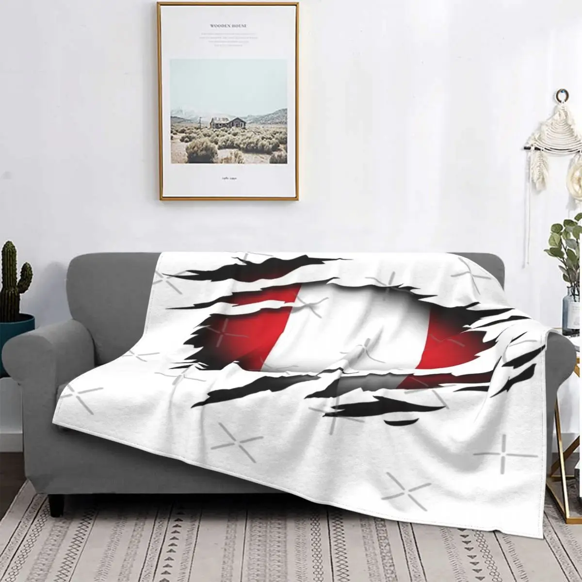 

Manta Peru In The Heart para cama, colcha a cuadros, manta de Picnic, ropa de cama de algodón, 135