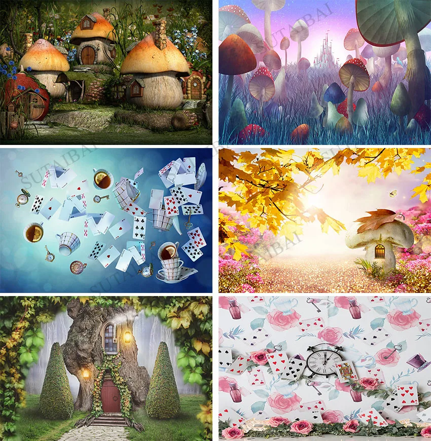 

Fairy Tale Princess One Birthday Cake Smash Backdrop Wonderland Tea Party Background Photography Dreamy Forest Photocall