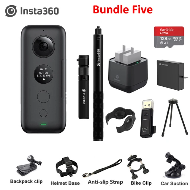 Bundle 6 Insta360 ONE X Экшн-камера VR Insta 360 панорамная камера для IPhone и Android 5,7 K видео 18MP фото невидимая селфи-палка - Цветной: Bundle 6