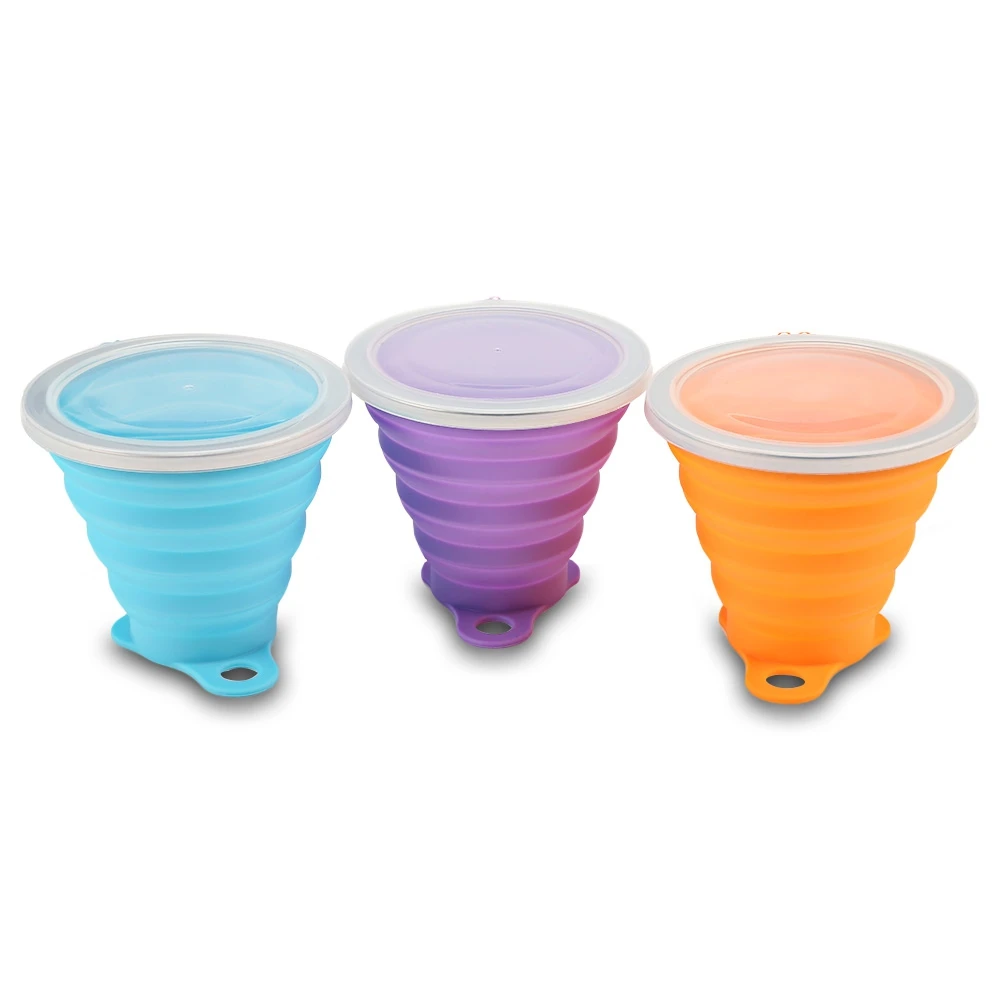 270 мл дорожная чашка из нержавеющей стали силиконовая Выдвижная складная