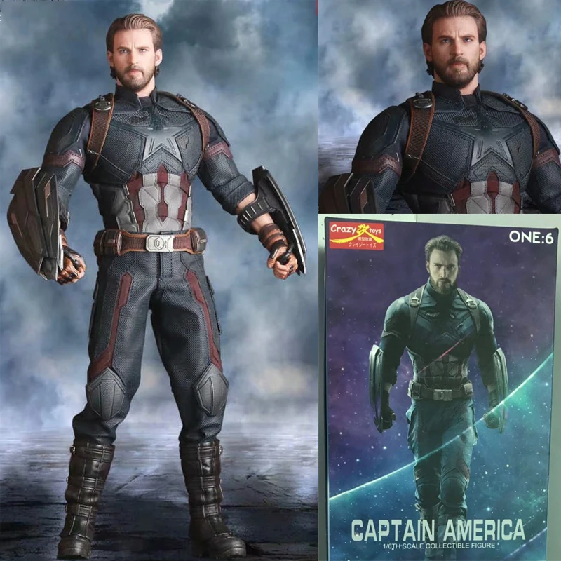 30 см Сумасшедшие игрушки Marvel Мстители Американский капитан статуя ПВХ фигурка модель игрушка; подарок