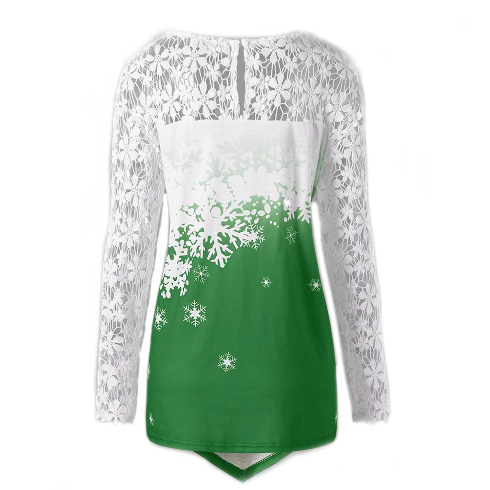 Женское рождественское Кружевное платье-рубашка большого размера с принтом