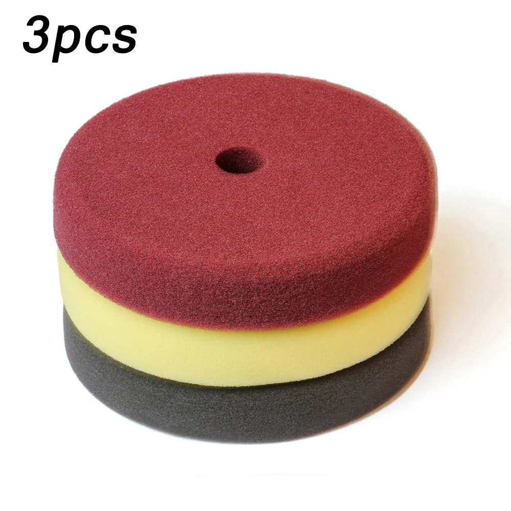 

3PCS Sponge Buffing Pads Foam Polishing Pads Kit 7" Sanding Disc For Car Waxing
