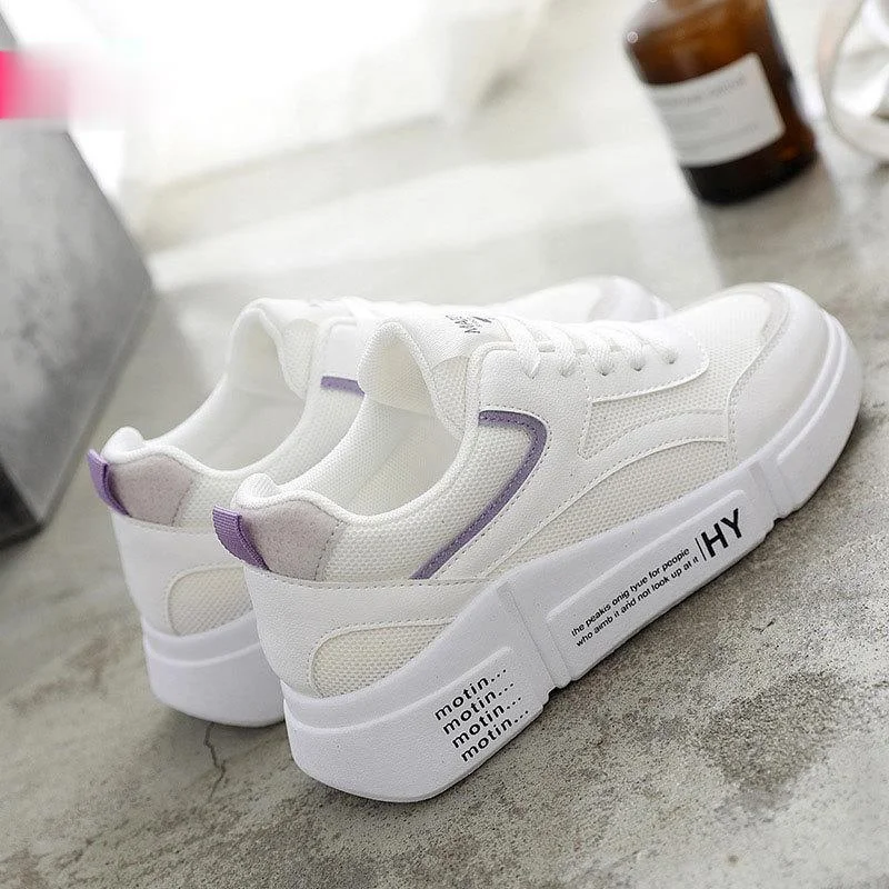 

2021 Spring all-match casual flat-bottomed women's board shoes student white shoes flat-heel sneakers breathable