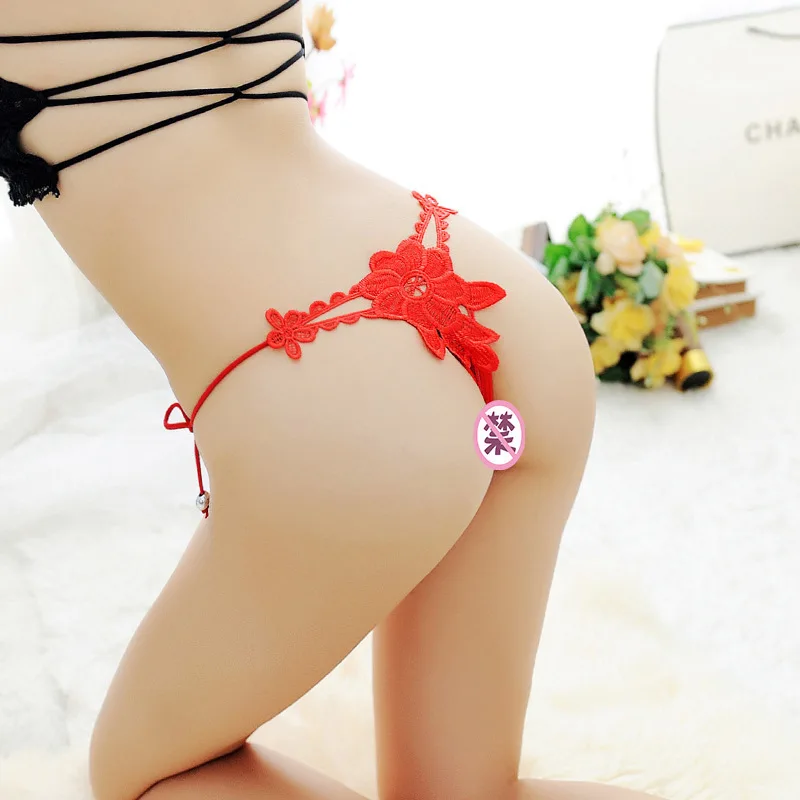 Прозрачное газовое сексуальное нижнее белье для женщин с низкой талией вышивкой