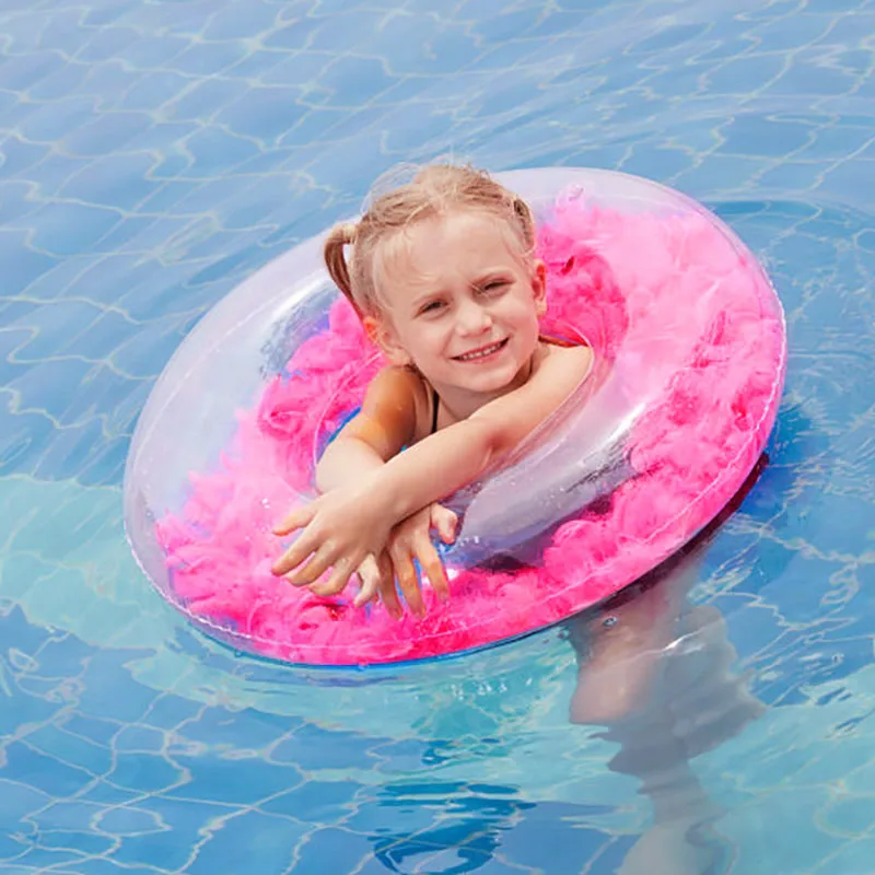 

Swimming Circle Summer Beach Swim Circle Float Water Pool Party Inflatable Swimming Ring Float Round Feather Ring