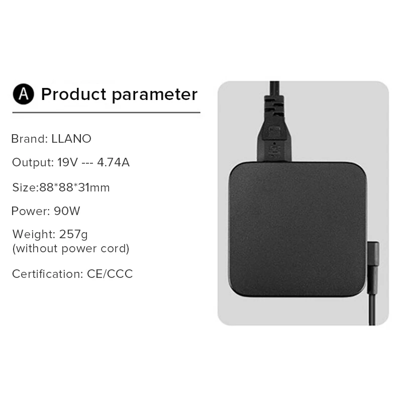 Адаптер питания LLANO 90 Вт 120 5 5*2 мм для ноутбуков Asus A43S A55V K550D Y581 FX50J ZX50JX A550 FX60V
