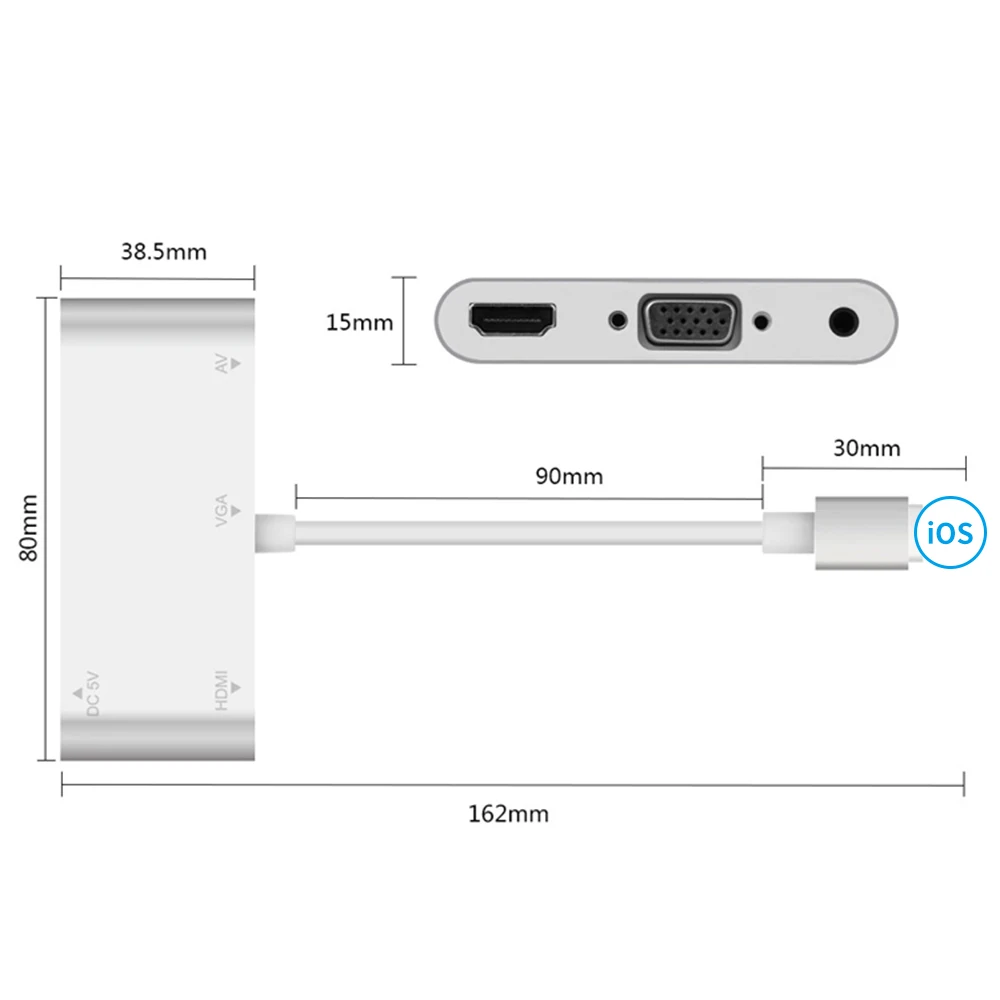 Новый для iPad Apple цифрового AV HDMI 4K USB кабель 1080P HD адаптеры Iphone X 8/7/6/Ipad Air| |