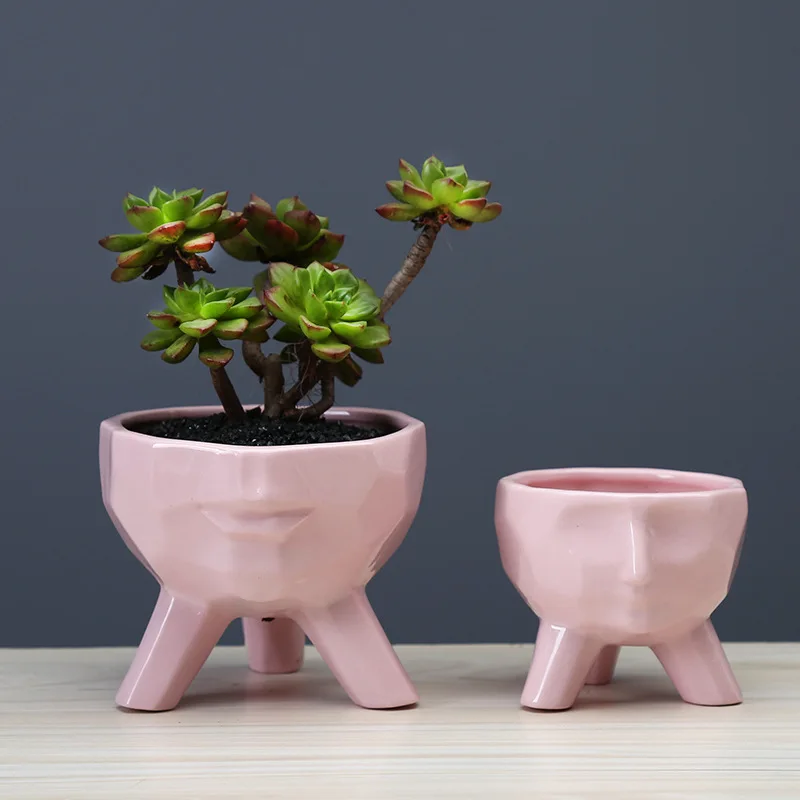 Креативный дизайн плантатор искусство люди лицо ваза нордическая Керамическая