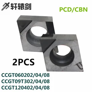 Алмазная вставка CCMT060204 CCMT060208 CCMT09T304 CCMT09T308 CCGT060204 CCGT09T304 PCD CBN, поворотные лезвия, кубический нитрид бора, 2 шт.