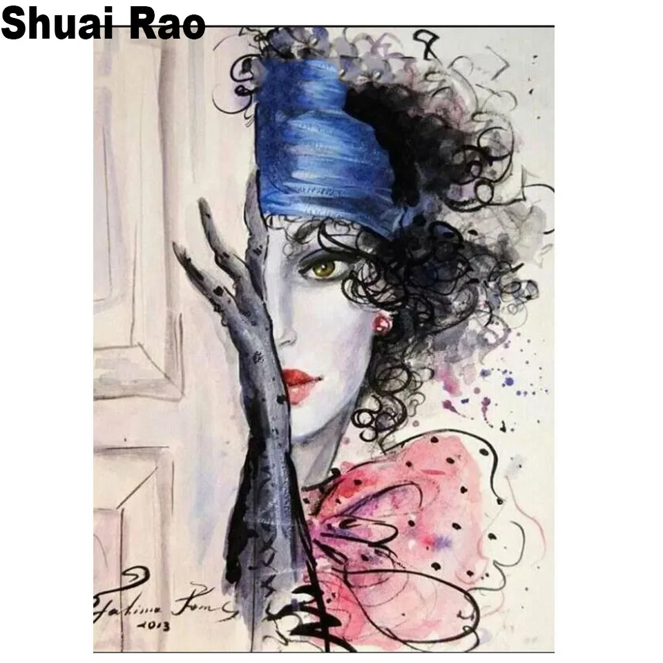 

Half fold face girl home decoration Diamond Painting Fashion beauty DIY Diamond Embroidery 5D Full Square Mosaic