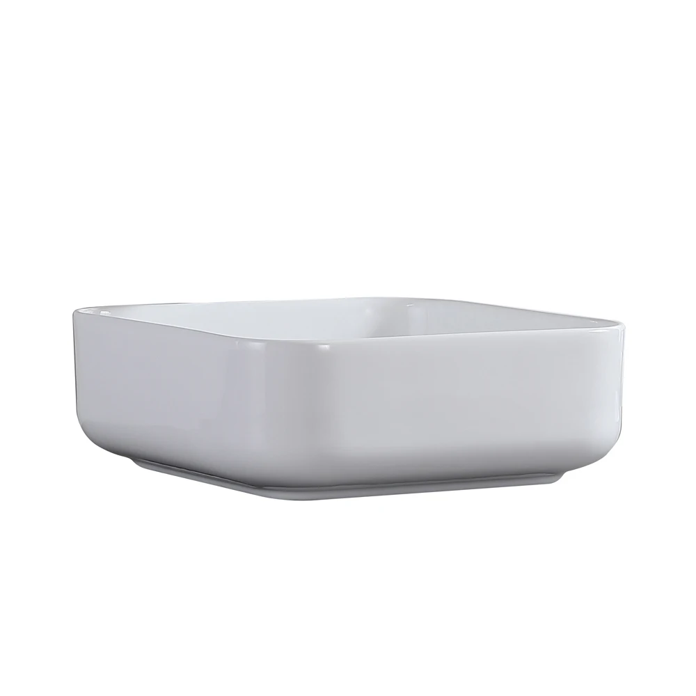 

Ceramic Basin Above Counter Basin Rounded Square White US Warehouse
