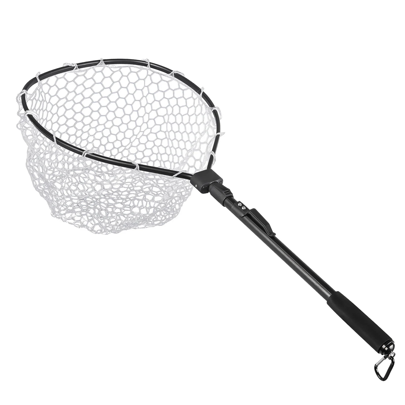 

Quick Folding Manual Net Non-Slip Rubber Net Corrosion-Resistant Fly Fishing Net With Foldable Handle For Lake Fishing Outdoor